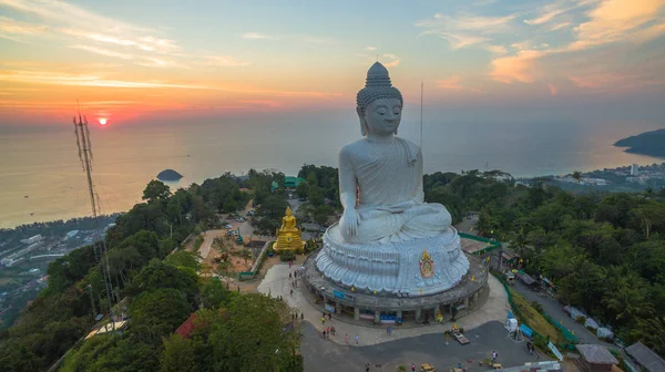 Atemberaubender Panoramablick Phuket Weißen Großen Buddha Wahrzeichen Der Insel Phuket — Stockfoto