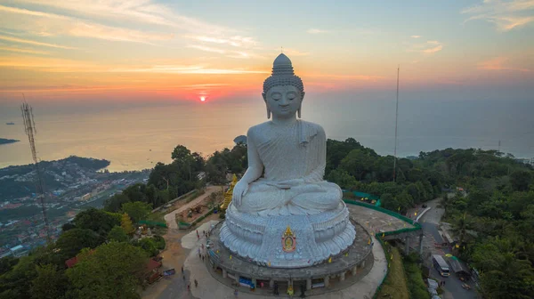 Superbe Vue Panoramique Phuket Blanc Grand Monument Bouddha Île Phuket — Photo