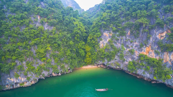 a small beach in high tide at Panak island when low tide can walk in t