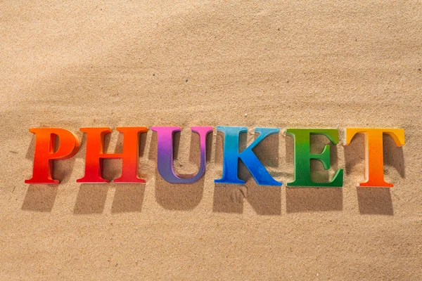 Plaj renkli renk Word'de Phuket adını