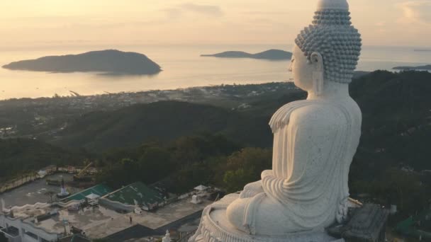 Phuket Big Buddha Jedním Nejvýznamnějších Ostrov Ctěný Památky Island Big — Stock video