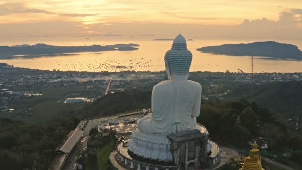 Phuket Big Buddha Jedním Nejvýznamnějších Ostrov Ctěný Památky Island Big — Stock video