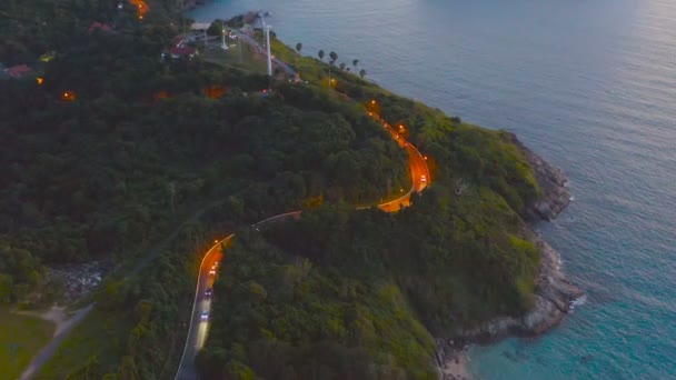 Luftbild Sonnenuntergang Über Dem Nai Harn Beach Nai Harn Beach — Stockvideo