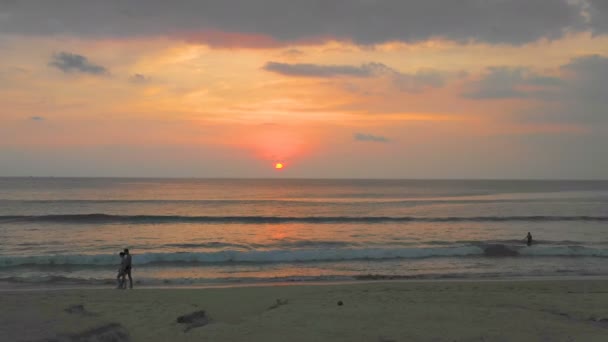 Cenário Pôr Sol Karon Praia Phuketaerial Fotografia Paisagem Pôr Sol — Vídeo de Stock