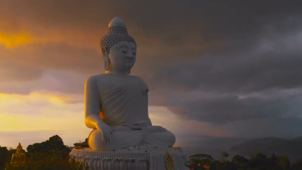 Nduma Grande Nuvem Trovoada Cobre Ilha Phuket Pôr Sol — Vídeo de Stock