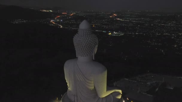 Flygfoto Phuket Big Buddha Twilight Phuket Big Buddha Öns Viktigaste — Stockvideo