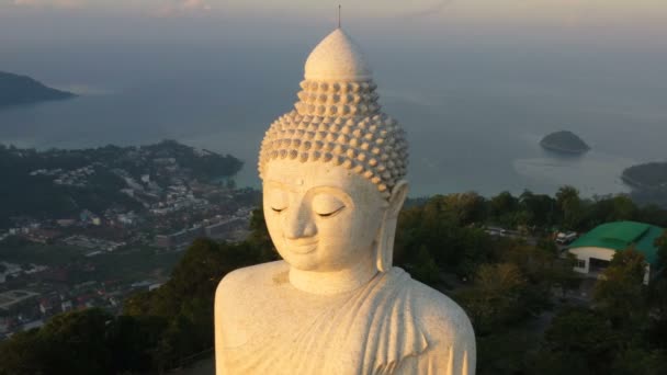 Areial Fotografia Wielkiego Buddy Phuket Sunrise Phuket Big Buddha Jest — Wideo stockowe