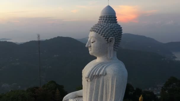 Anténní Fotografie Phuket Big Buddha Sunrise Phuket Big Buddha Jedním — Stock video