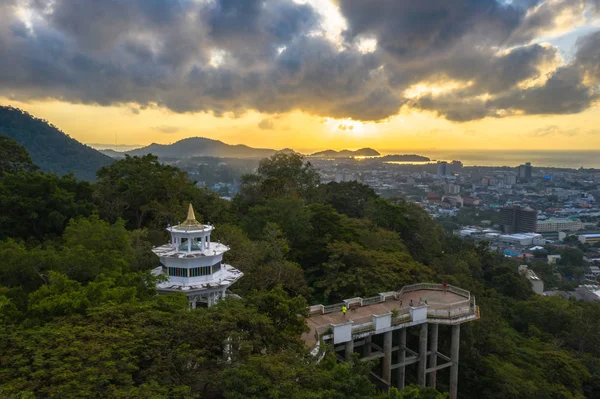 Vista Aérea Mirador Khao Rang Ciudad Phuket Localiza Cima Montaña — Foto de Stock