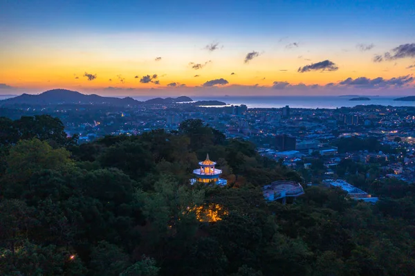 Luftaufnahme Khao Rang Aussichtspunkt Wahrzeichen Der Stadt Phuket Befindet Sich — Stockfoto