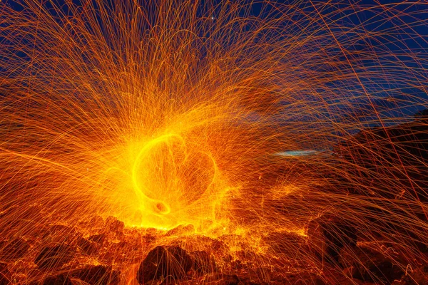 Heart Image Steel Wool Rock Sunrise — Stock Photo, Image