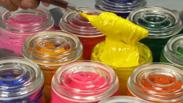 Colore Giallo Dell Inchiostro Plastisol — Video Stock