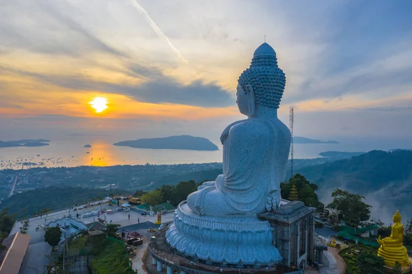 Luchtfoto Zonsopgang Voor Phuket Grote Buddha Phuket Big Buddha Een — Stockfoto