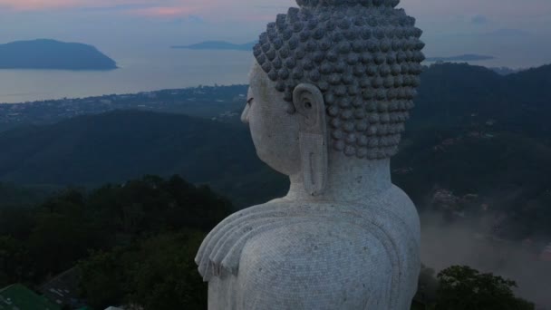 Phuket Big Buddha Jednou Dominant Nejdůležitější Ctěný Ostrov Ostrově Phuket — Stock video