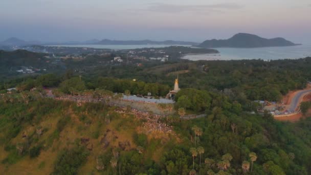 Aerial Photography Laem Promthep Cape Viewpoint Promthep Cape Viewpoint Most — Stock Video