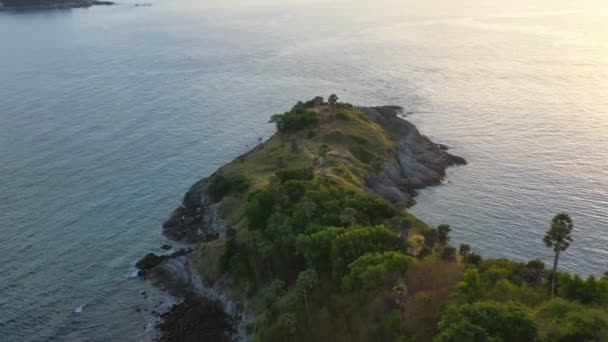 Hava Fotoğrafçılığı Laem Promthep Cape Bakış Açısı Phuket Adası Popüler — Stok video