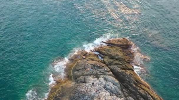 Hava Fotoğrafçılığı Laem Promthep Cape Bakış Açısı Phuket Adası Popüler — Stok video