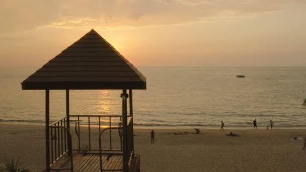 Vista Aerea Tramonto Sulla Spiaggia Karon Spiaggia Karon Una Spiaggia — Video Stock