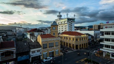 Phuket, Tayland-Ocak, 01, 2017:aerial fotoğraf yukarıda Charter kavşak orada var