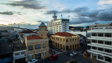 Phuket, Tayland-Ocak, 01, 2017:aerial fotoğraf yukarıda Charter kavşak orada var