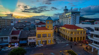Phuket, Tayland-Ocak, 01, 2017:aerial fotoğraf yukarıda Charter kavşak orada var