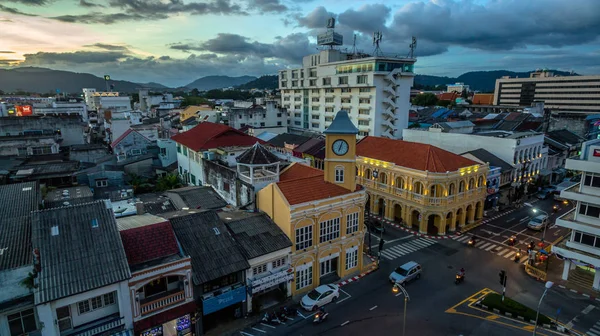 Phuket, Tayland-Ocak, 01, 2017:aerial fotoğraf yukarıda Charter kavşak orada var