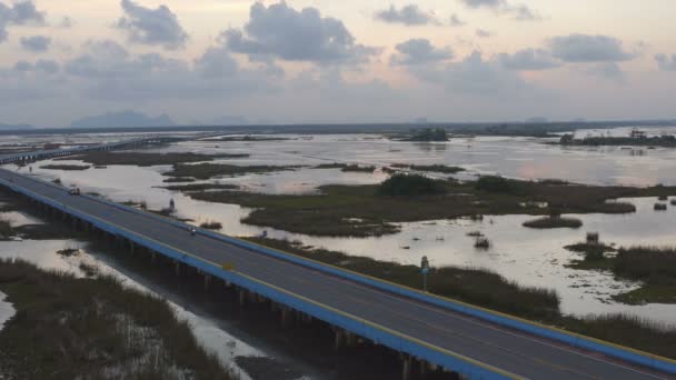 Thale Noi Ist Der Zweitgrößte See Thailands Der See Ist — Stockvideo