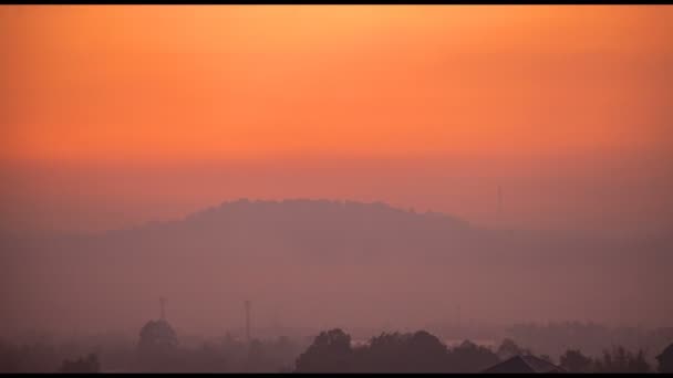 Timelapse Nascer Sol Atrás Montanha Suratthani — Vídeo de Stock