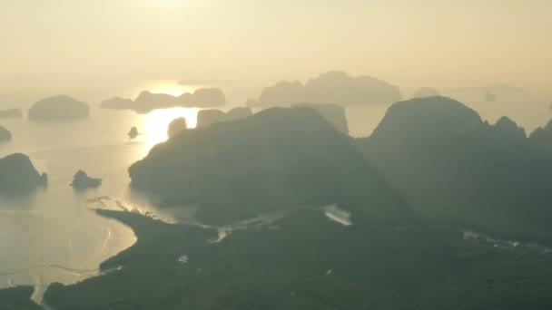 Luz Através Ilhas Arquipélago Samed Nangshe — Vídeo de Stock