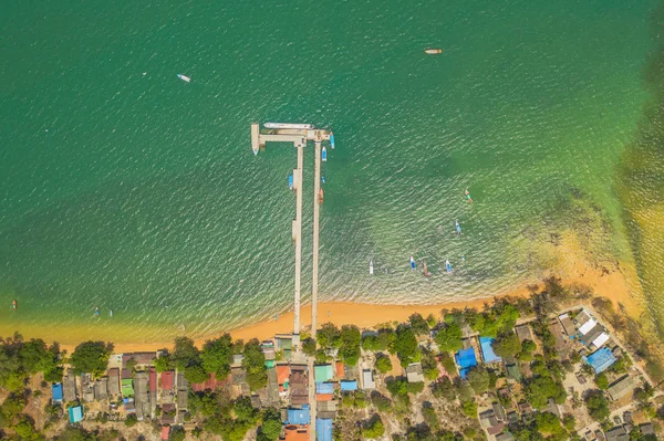 Vista Aérea Acima Koh Phayam Molhe Que Único Lugar Ilha — Fotografia de Stock