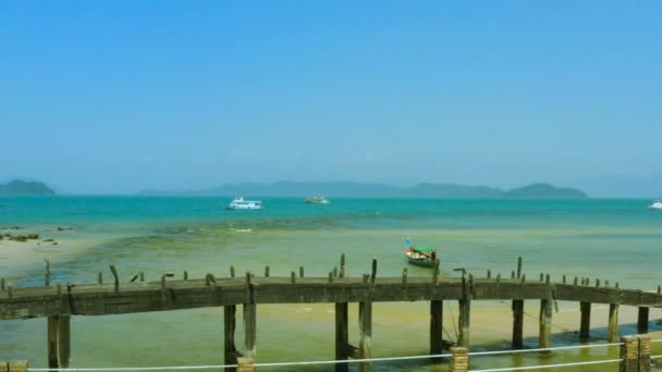 Havadan Görünümü Küçük Köprü Koh Phayam Island Ranong Tayland Rıhtımın — Stok video