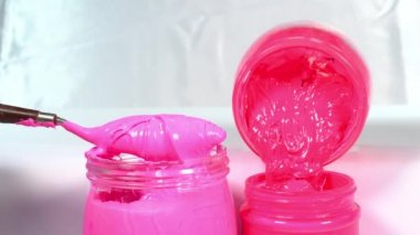cam bardak ta mürekkep baskı kepçe pembe renk 