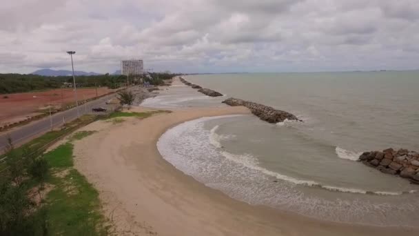 Sangchan Plajıhavadan Manzara Sangchan Plaj Rayong Eyaletinde Birçok Yarım Daire — Stok video