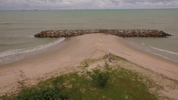 Sangchan Plajıhavadan Manzara Sangchan Plaj Rayong Eyaletinde Birçok Yarım Daire — Stok video