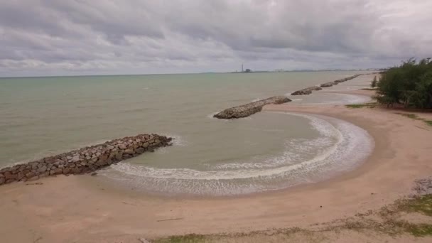 Hava Görünümü Suchada Plaj Suchada Plaj Rayong Eyaletinde Birçok Yarım — Stok video