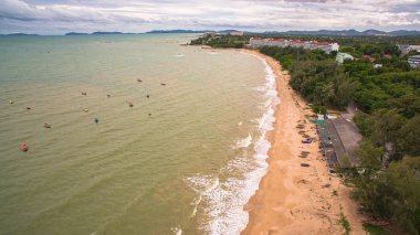 Rayong eyaleti Tayland'da havadan görünümü Payoon plaj