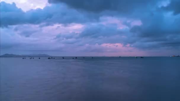 Zeitraffer Bewölkt Über Samaesarn Beach Chonburi Thailand — Stockvideo