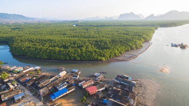sulak çam ormanı içinde küçük bir balıkçı köyü var