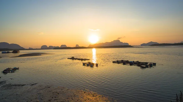 Widok Lotu Ptaka Archipelag Zatoce Phang Nga Godzinach Porannych — Zdjęcie stockowe