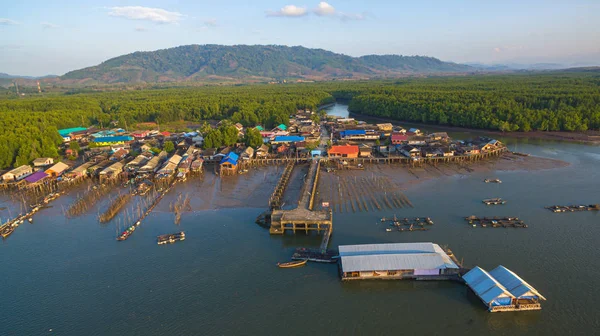 Életmód Akik Élnek Bansamchong Halászati Községben — Stock Fotó