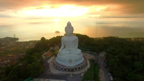 Vista Aerea Phuket Big Buddha Uno Dei Monumenti Più Importanti — Video Stock