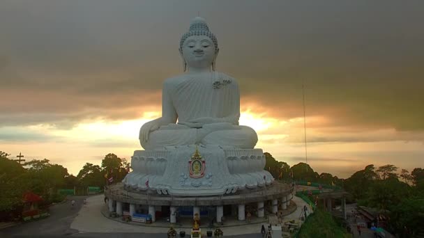 Letecký Pohled Phuket Big Buddha Jedním Nejvýznamnějších Ctnějších Orientačních Bodů — Stock video