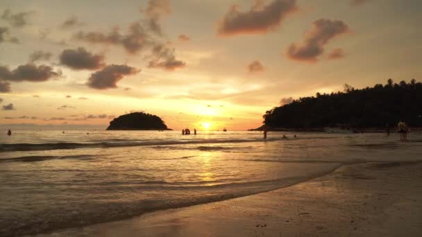 Impresionante Puesta Sol Canal Entre Las Islas Koh Isla Cangrejo — Vídeos de Stock