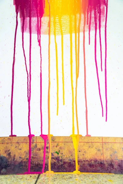 Χρώματα Της Εκτύπωσης Μελάνι Μωβ Ροζ Πορτοκαλί Κίτρινο Και Ματζέντα — Φωτογραφία Αρχείου