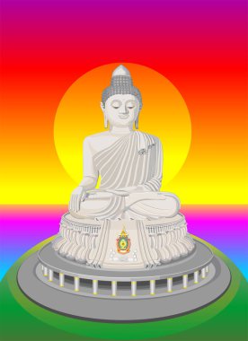 Phuket Büyük Buda 'yı dağın tepesine çiziyor. Phuket Büyük Buda Phuket 'in simgesidir.