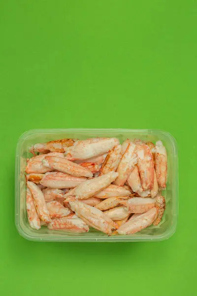 Daging Kepiting Segar Dikemas Dalam Kotak — Stok Foto