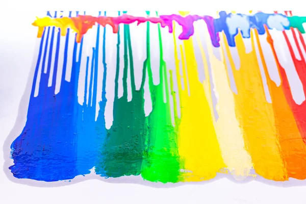Colorful Screen Printing Ink Dropped White Background — Stock Photo, Image