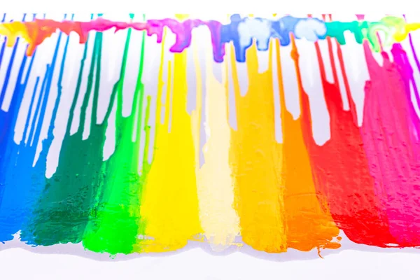 Various Colors Dripping White Background — Stock Photo, Image