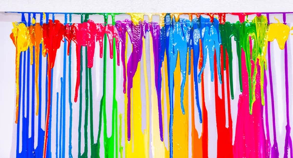 Various Colors Dripping Rainbow Background — Stock Photo, Image