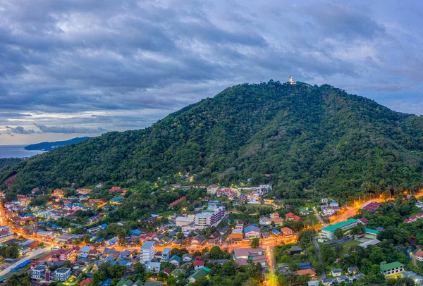 areial panorama photography sunset above Kata village in Phuket Thaland